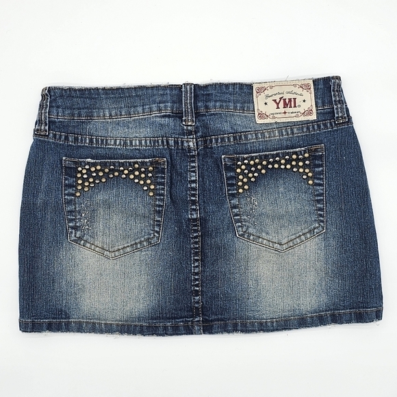 YMI Women's Jean Skirt, Denim Blue, Size 3 - Picture 2 of 11